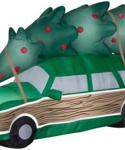 Gemmy Coming Soon 8' Wide Airblown Station Wagon W/Tree-Scene Christmas Inflatable
