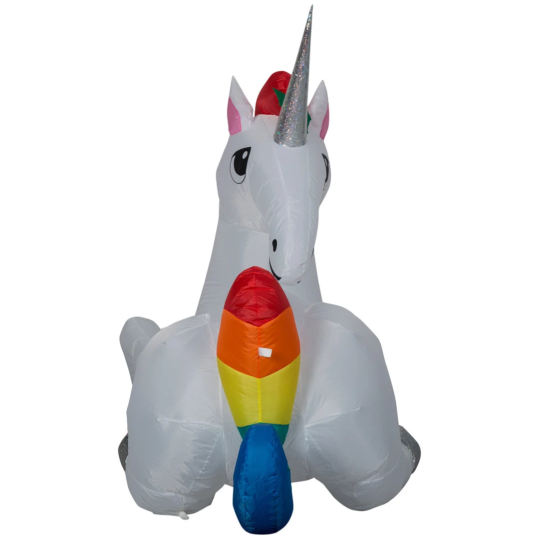 Seasons Inflatables Gemmy Christmas Inflatable 6' Magical Unicorn 1 Seasons Inflatables Gemmy Christmas Inflatable 6' Magical Unicorn