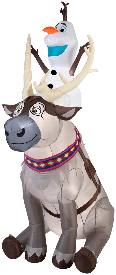 Gemmy 7.5' Airblown Olaf Sitting On Sven Scene Disney Christmas Inflatable 1 Gemmy 7.5' Airblown Olaf Sitting On Sven Scene Disney Christmas Inflatable