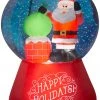 Seasons Inflatables Gemmy 5.5' Projection Airblown Snowflurry Snow Globe Santa On The Rooftop Scene
