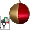 Christmas Gemmy Airblown Inflatable Mixed Media Hanging Velvet Ornament Round Vertical Stripes W/External Spotlight, 4.5 Ft Tall