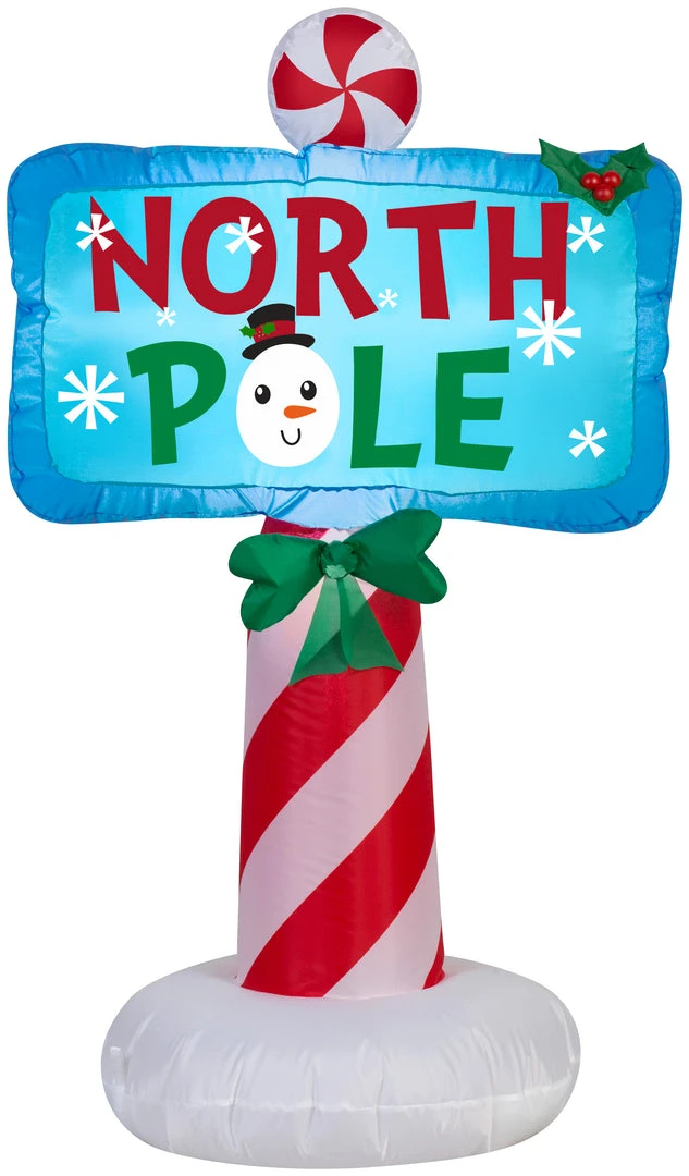 Gemmy Christmas Airblown Inflatable Outdoor North Pole Sign, 3.5 Ft Tall Coming Soon