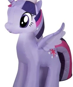 Gemmy Christmas Airblown Inflatable Inflatable Twilight Sparkle With Santa Hat, 3.5 Ft Tall, Purple