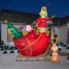 Gemmy 12' Airblown Grinch And Max In Sleigh Colossal Scene Grinch Christmas Inflatable