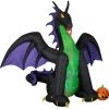 Seasons Inflatables Gemmy 11.5' Animated Projection Airblown-Fire & Ice-Dragon W/ Wings