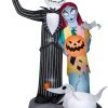 Gemmy Airblown Inflatable Jack Skellington, Sally And Zero, 6 Ft Tall, Black Halloween