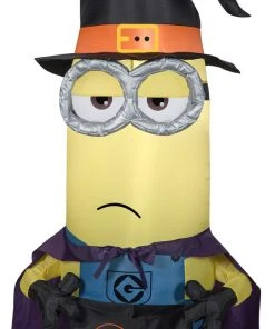 Seasons Inflatables Gemmy 3.5' Airblown Inflatable Minion Kevin As Witch Universal Halloween