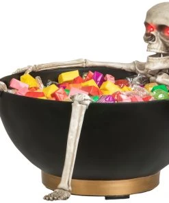 Coming Soon Gemmy Animated Candy Bowl Moving Jaw Skeleton W/Glowing Red Eyes