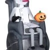 Coming Soon Gemmy Airblown Inflatable Dr. Finkelstein With Pumpkin, 5.5 Ft Tall, Grey