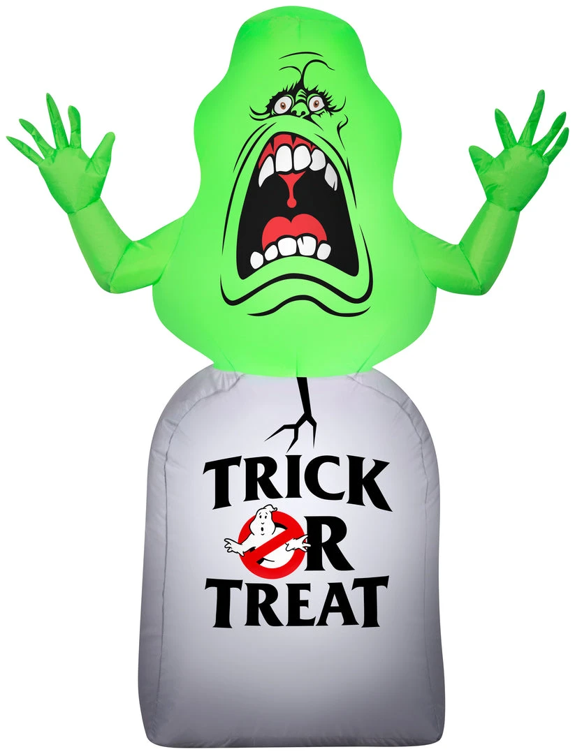 Gemmy Airblown Inflatable Ghostbusters Slimer With Tombstone, 3.5 Ft Tall, Green 1 Gemmy Airblown Inflatable Ghostbusters Slimer With Tombstone, 3.5 Ft Tall, Green