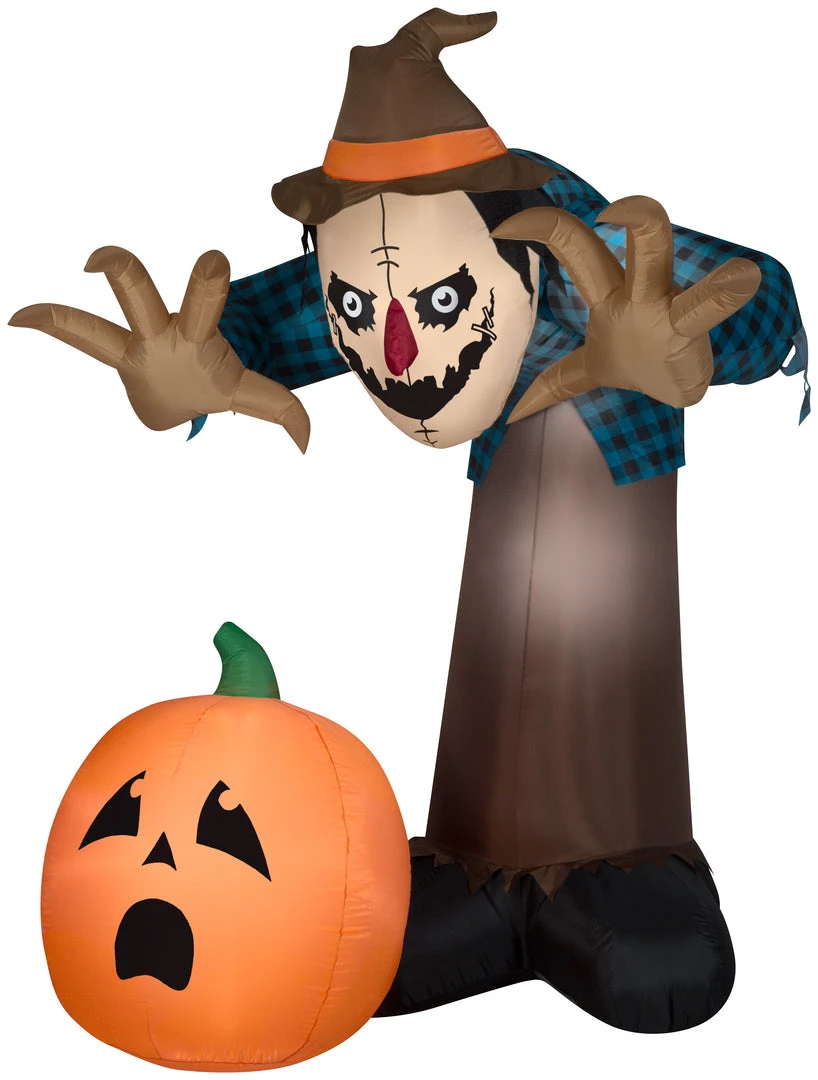 Halloween Gemmy Giant Animated Airblown Inflatable Haunted Scarecrow, 7.5 Ft Tall, Brown 1 Halloween Gemmy Giant Animated Airblown Inflatable Haunted Scarecrow, 7.5 Ft Tall, Brown