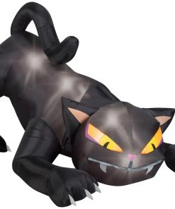 Gemmy 6' Animated Airblown Black Cat W/Turning Head Halloween Inflatable