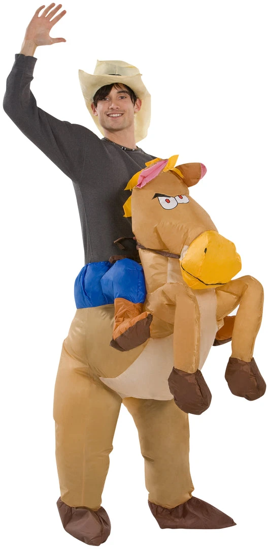 Gemmy Adult Inflatable Riding On Horse Halloween Costume 1 Gemmy Adult Inflatable Riding On Horse Halloween Costume