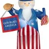 Gemmy 6' Airblown Uncle Sam W/Flag & Banner Spring Inflatable Inflatables