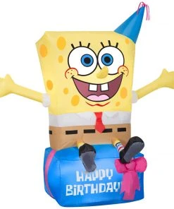 Gemmy 3.5 Ft. Airblown Inflatable Spongebob On Birthday Present Nick