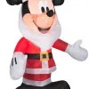 Gemmy Coming Soon 3.5' Airblown Mickey W/ Santa Beard Disney Christmas Inflatable