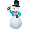 Seasons Inflatables Gemmy Snowman With Candycane Christmas Inflatable