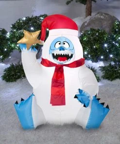 Gemmy 3.25' Airblown Sitting Bumble Holding Star Christmas Inflatable