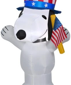 Gemmy Airblown Inflatable Patriotic Snoopy, 3.5 Ft Tall Inflatables