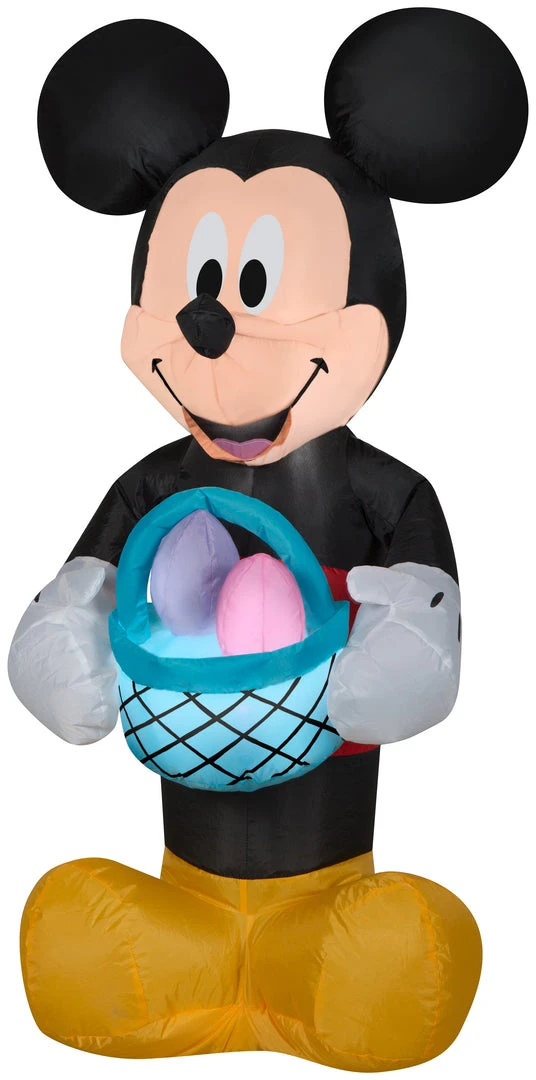 Gemmy Airblown Inflatable Mickey Mouse With Easter Basket, 3.5 Ft Tall 1 Gemmy Airblown Inflatable Mickey Mouse With Easter Basket, 3.5 Ft Tall