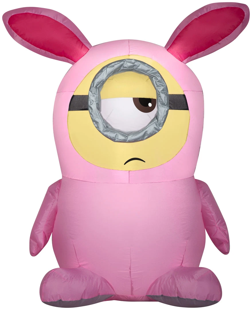 Easter Gemmy Airblown Inflatable Stuart In Pink Bunny Suit, 3.5 Ft Tall, Pink 1 Easter Gemmy Airblown Inflatable Stuart In Pink Bunny Suit, 3.5 Ft Tall, Pink