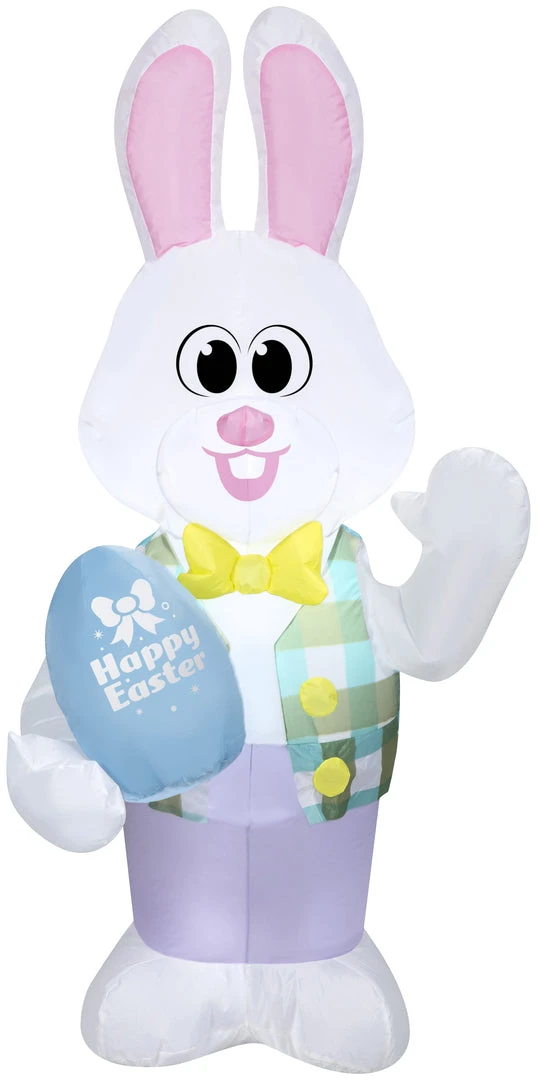 Gemmy 4 Ft Airblown Easter Bunny, White