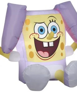 Gemmy 4 Ft Airblown Spongebob In Easter Outfit SM, Multicolored