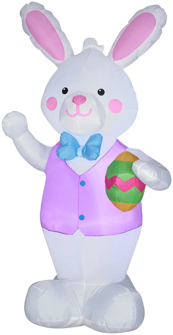Gemmy Airblown Bunny W/Easter Egg OPP, 7 Ft Tall, White 1 Gemmy Airblown Bunny W/Easter Egg OPP, 7 Ft Tall, White