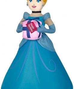Gemmy Airblown Inflatable Birthday Party Cinderella With Present, 3.5 Ft Tall