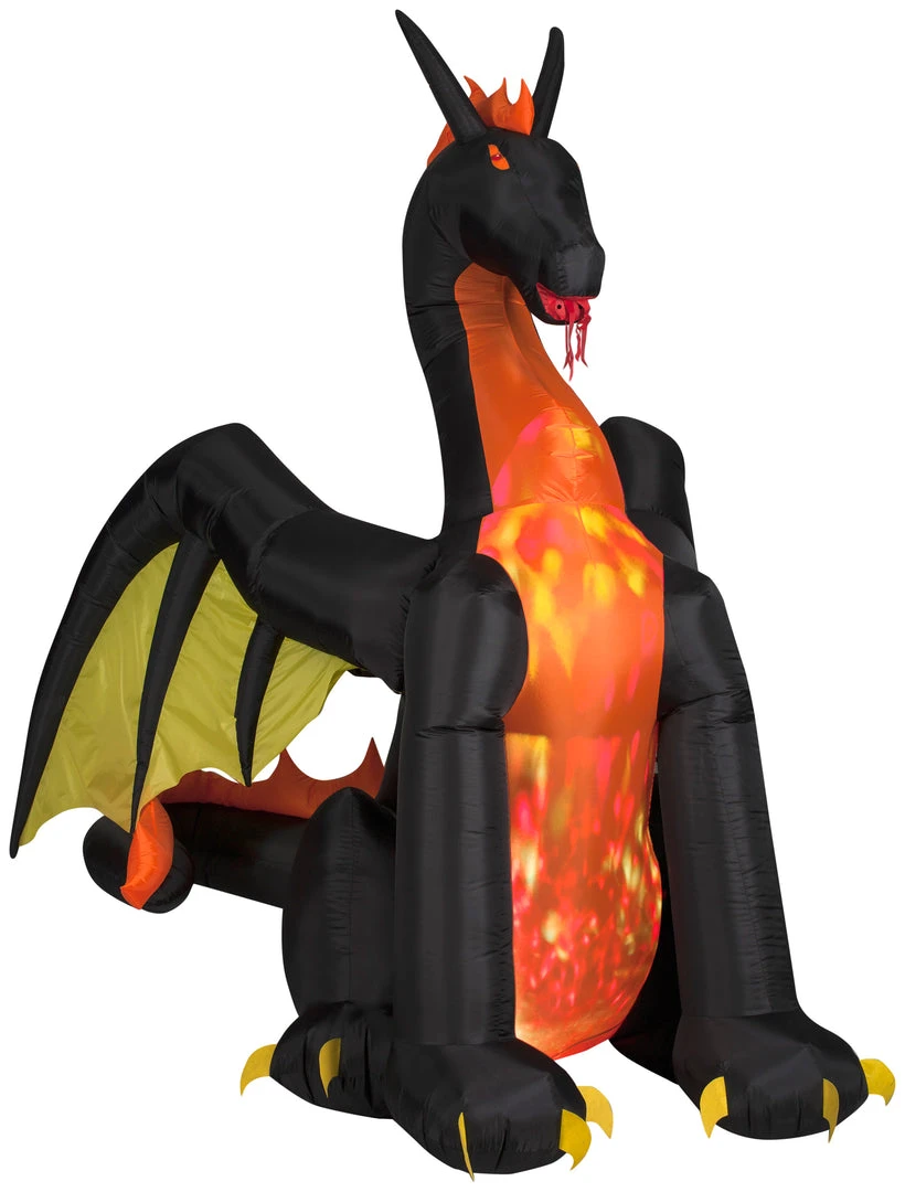 Gemmy 7' Animated Projection Airblown Fire & Ice Dragon W/ Wings Halloween Inflatable 1 Gemmy 7' Animated Projection Airblown Fire & Ice Dragon W/ Wings Halloween Inflatable