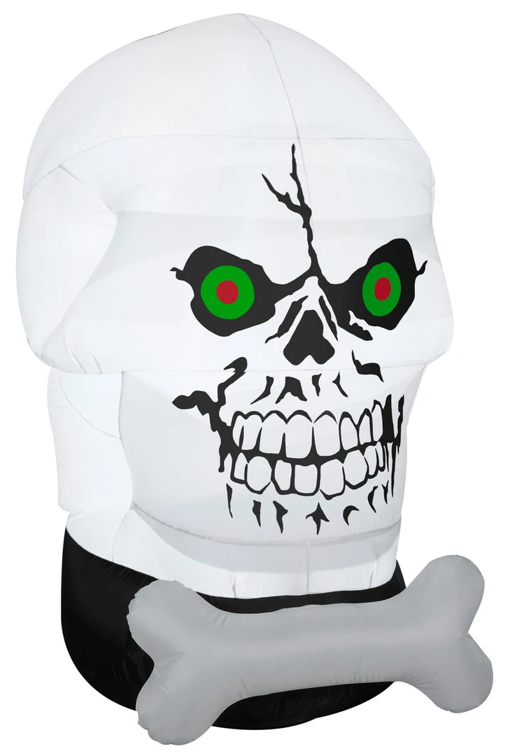 Gemmy 5' Airblown Gotham Skull Halloween Inflatable 1 Gemmy 5' Airblown Gotham Skull Halloween Inflatable