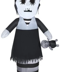 Halloween Gemmy Airblown Outdoor Lifeless Girl W/Doll OPP, 6.5 Ft Tall