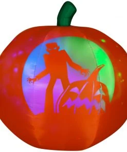 Gemmy 5' Airblown Panoramic Projection Pumpkin Halloween Inflatable