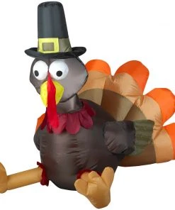 Gemmy 3' Airblown Outdoor Pilgrim Turkey Thanksgiving Inflatable