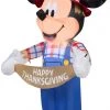 Gemmy 3.5' Airblown Mickey As Scarecrow Disney Thanksgiving Inflatable