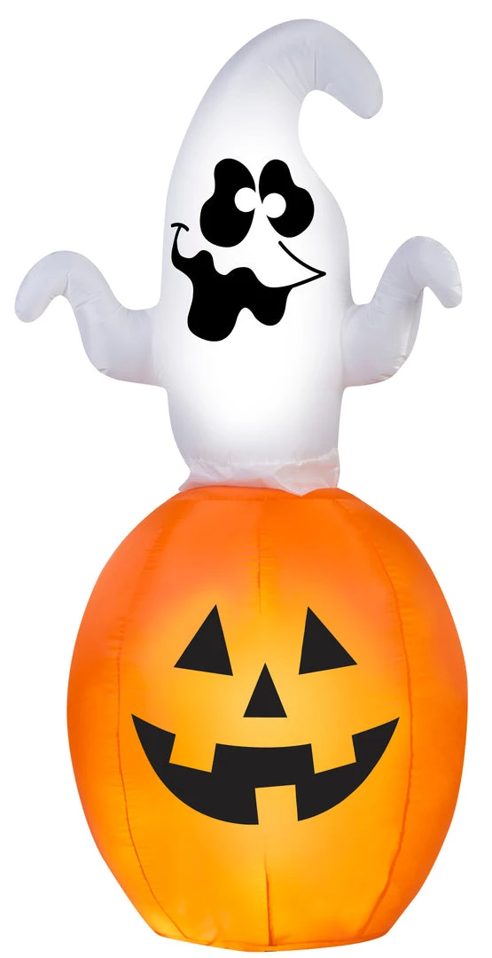 Gemmy 5.5' Spinning Ghost In Pumpkin Halloween Inflatable 1 Gemmy 5.5' Spinning Ghost In Pumpkin Halloween Inflatable