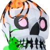 Halloween Gemmy Airblown Skull With Spiders, 5.5 Ft Tall, White