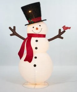Everstar 60" UL Pop-Up Fluffy Snowman Sculpture Christmas